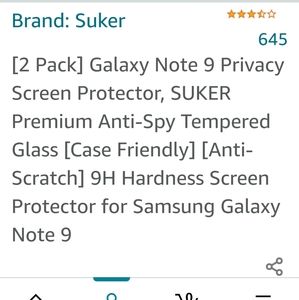 Samsung Galaxy Note 9 screen protector